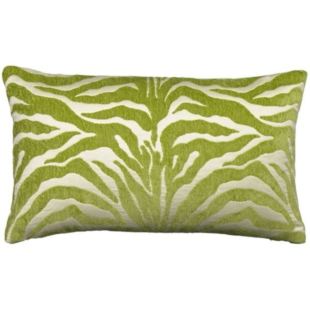 Set of 2 Elaine Smith Lime Zebra Lumbar Pillows